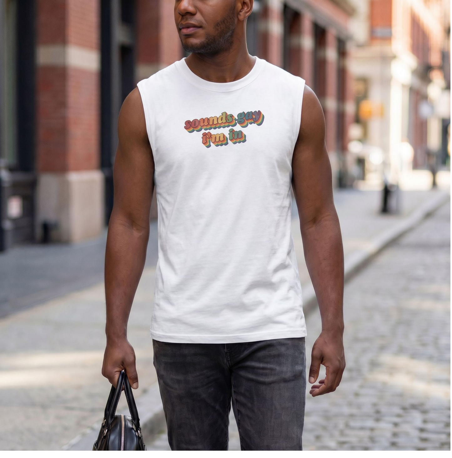 "Sounds Sexy, Pray Too" Muscle Tank — Retro Graphic Sleeveless Tee