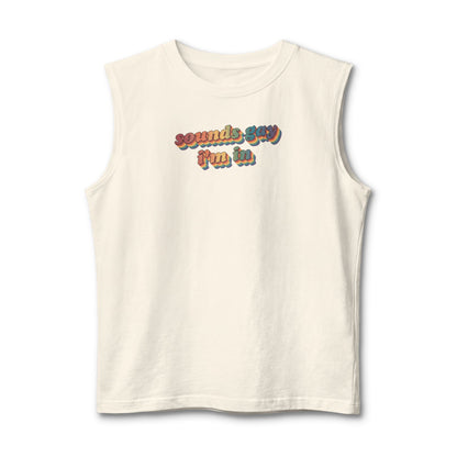 "Sounds Sexy, Pray Too" Muscle Tank — Retro Graphic Sleeveless Tee