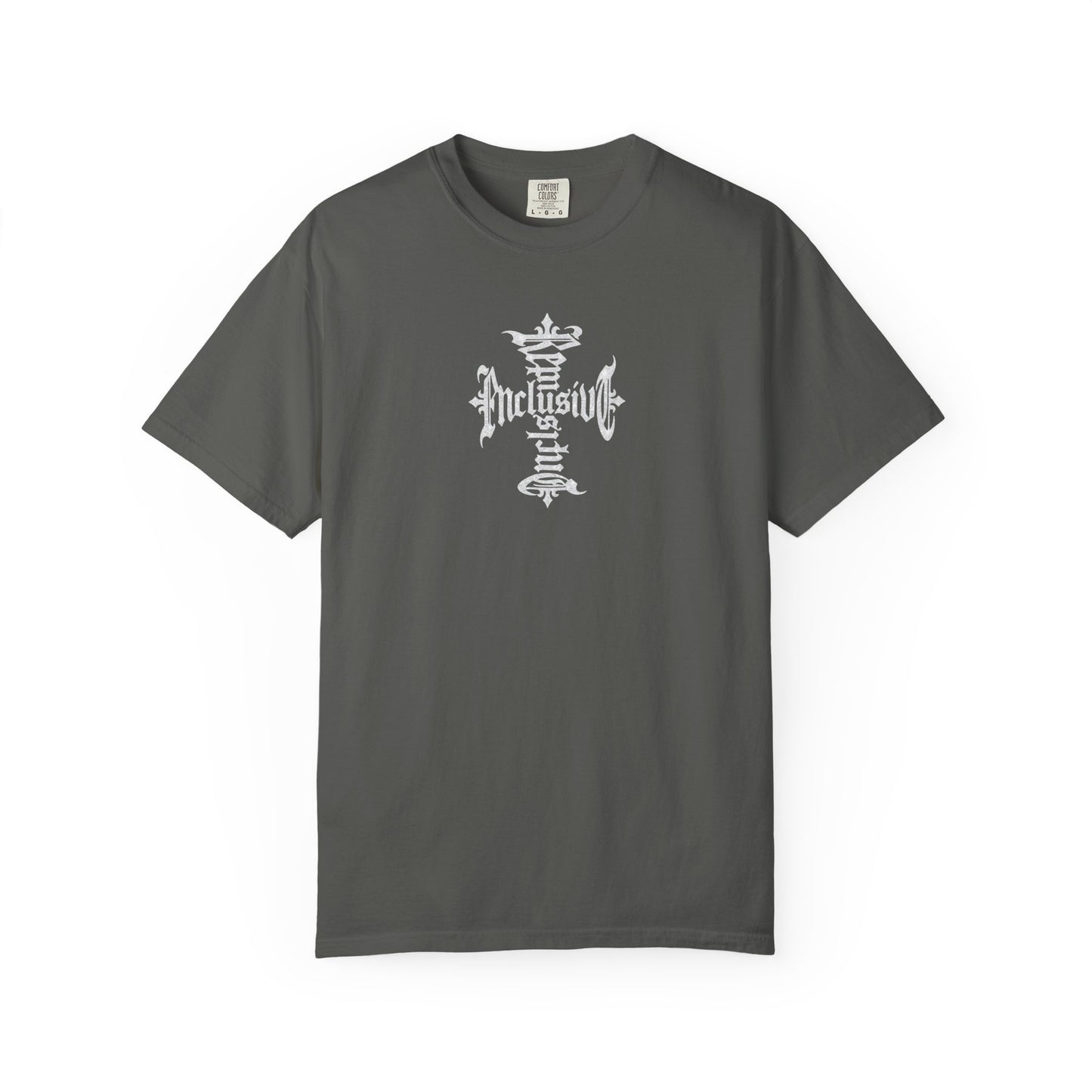 T-Shirt — Gothic Cross "Inclusive" Graphic