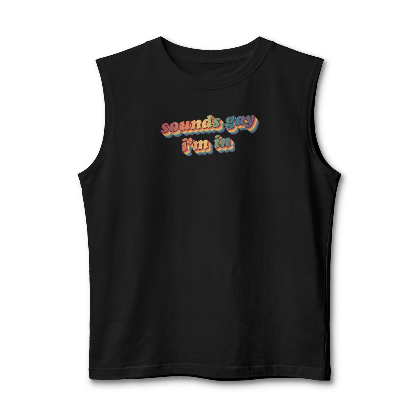 "Sounds Sexy, Pray Too" Muscle Tank — Retro Graphic Sleeveless Tee