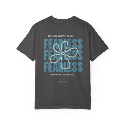 Fearless Faith T-Shirt — 'Fearless' Graphic Christian Tee (1 Peter 5:7)