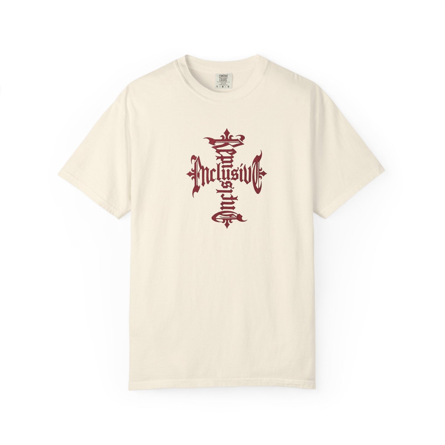 T-Shirt — Gothic Cross "Inclusive" Graphic