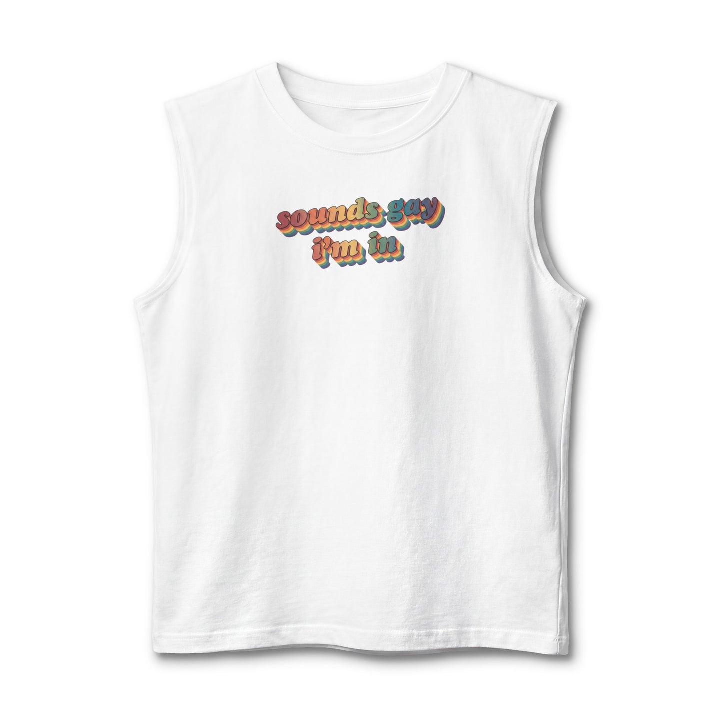 "Sounds Sexy, Pray Too" Muscle Tank — Retro Graphic Sleeveless Tee