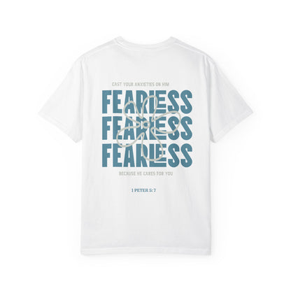 Fearless Faith T-Shirt — 'Fearless' Graphic Christian Tee (1 Peter 5:7)