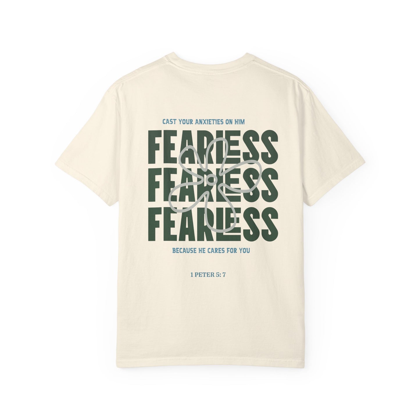 Fearless Faith T-Shirt — 'Fearless' Graphic Christian Tee (1 Peter 5:7)