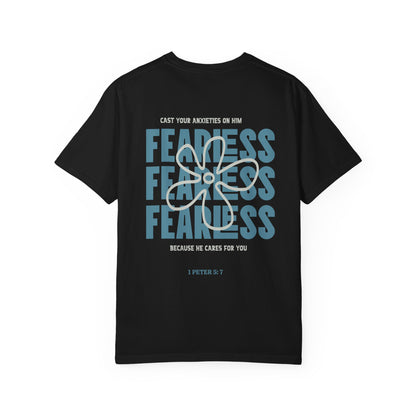 Fearless Faith T-Shirt — 'Fearless' Graphic Christian Tee (1 Peter 5:7)